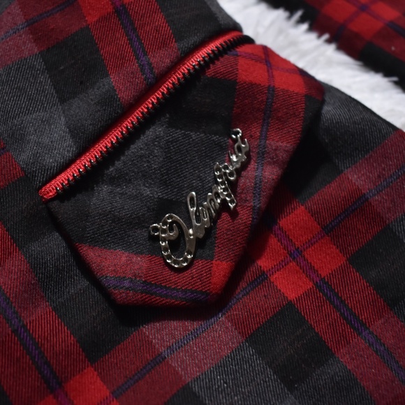Korean K Fashion Red Black Plaid Blazer - Picture 4 of 10